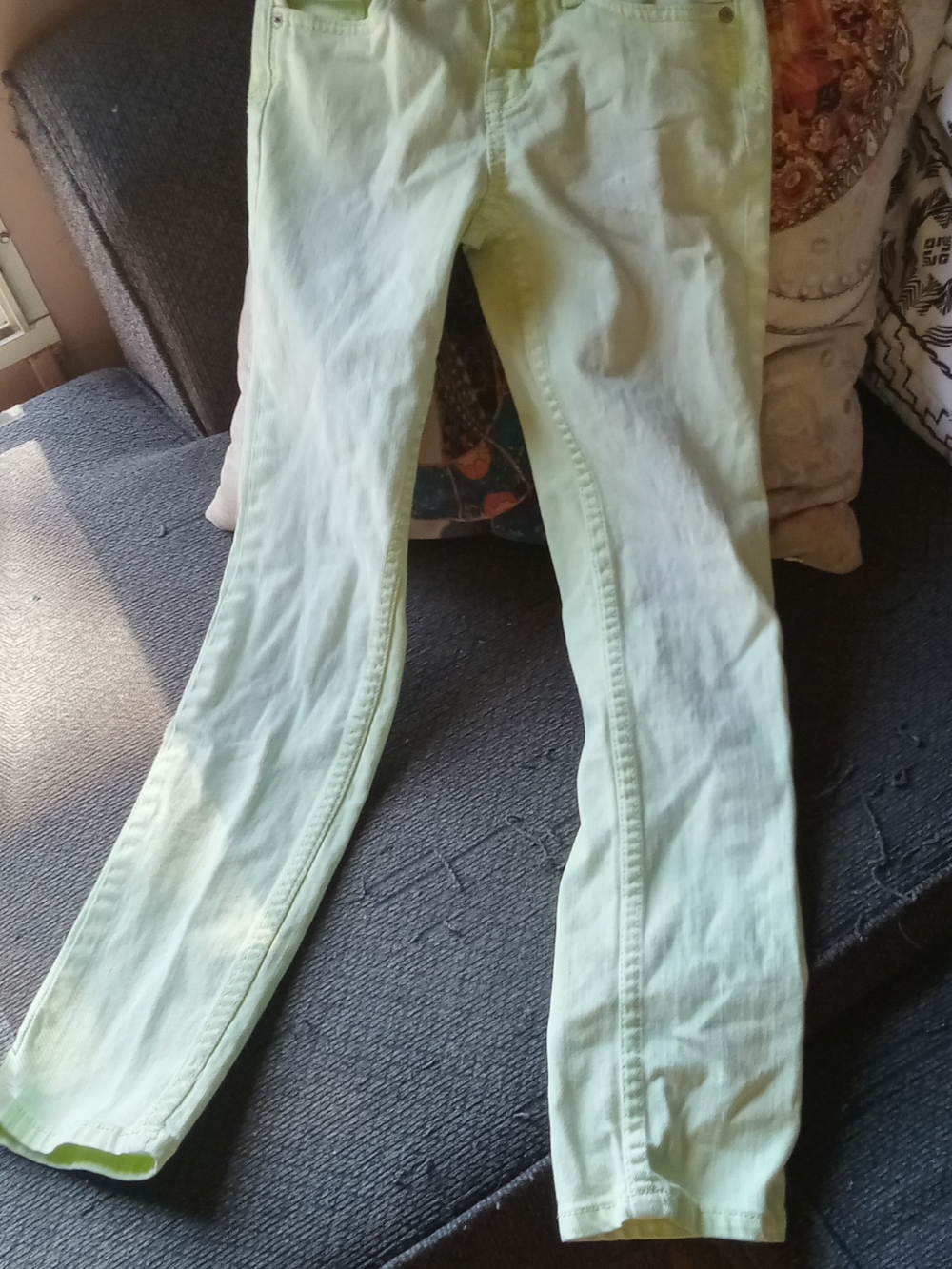 Kids Slim Stretch Jeans in Pale Mint Green JUSTICE BRAND